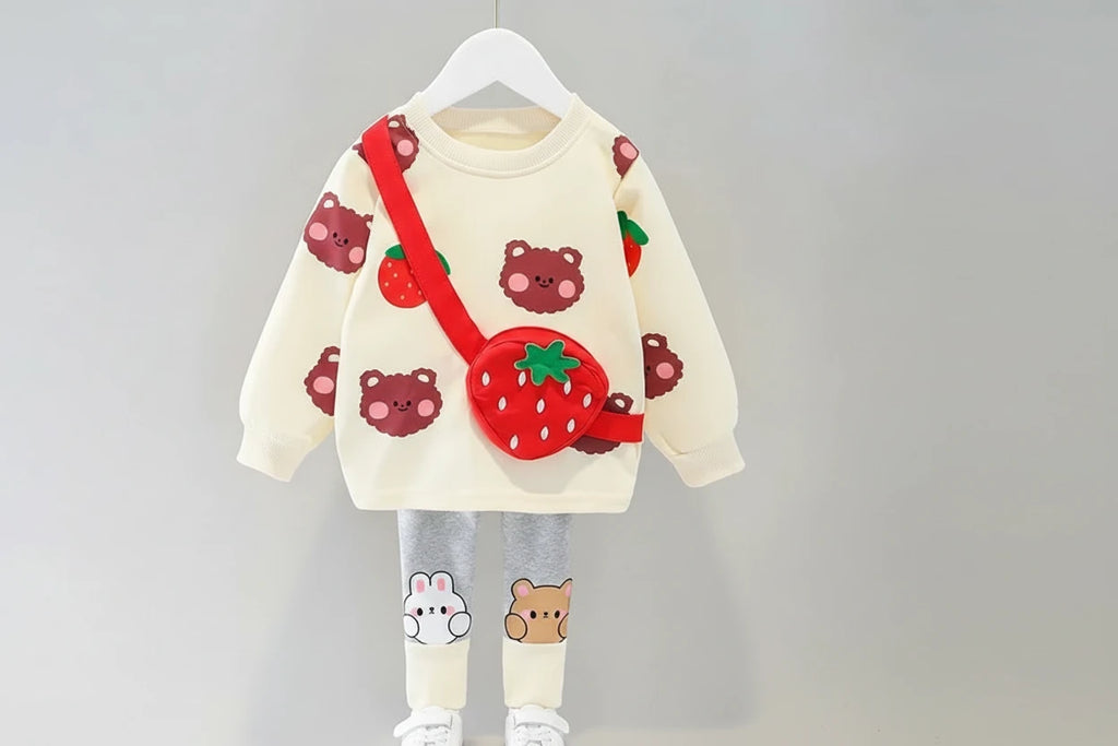 Baby Girls Rabbit T-Shirt & Pants Outfit Set - Kidnor