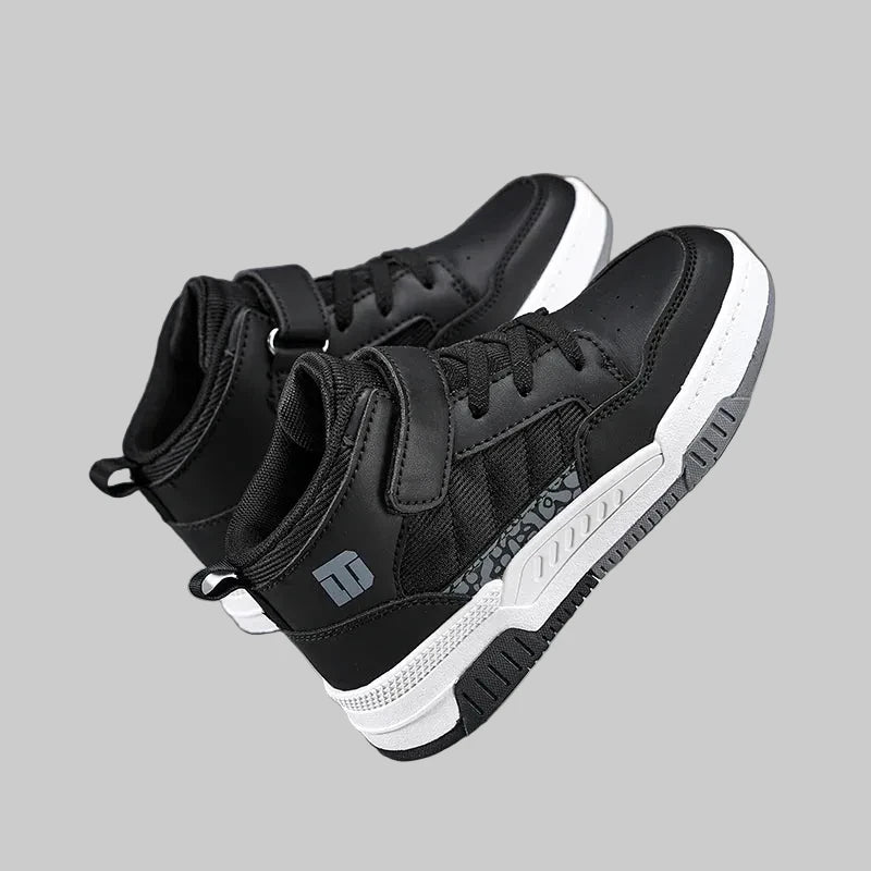 Leather High-Top Sports Sneakers - Kidnor