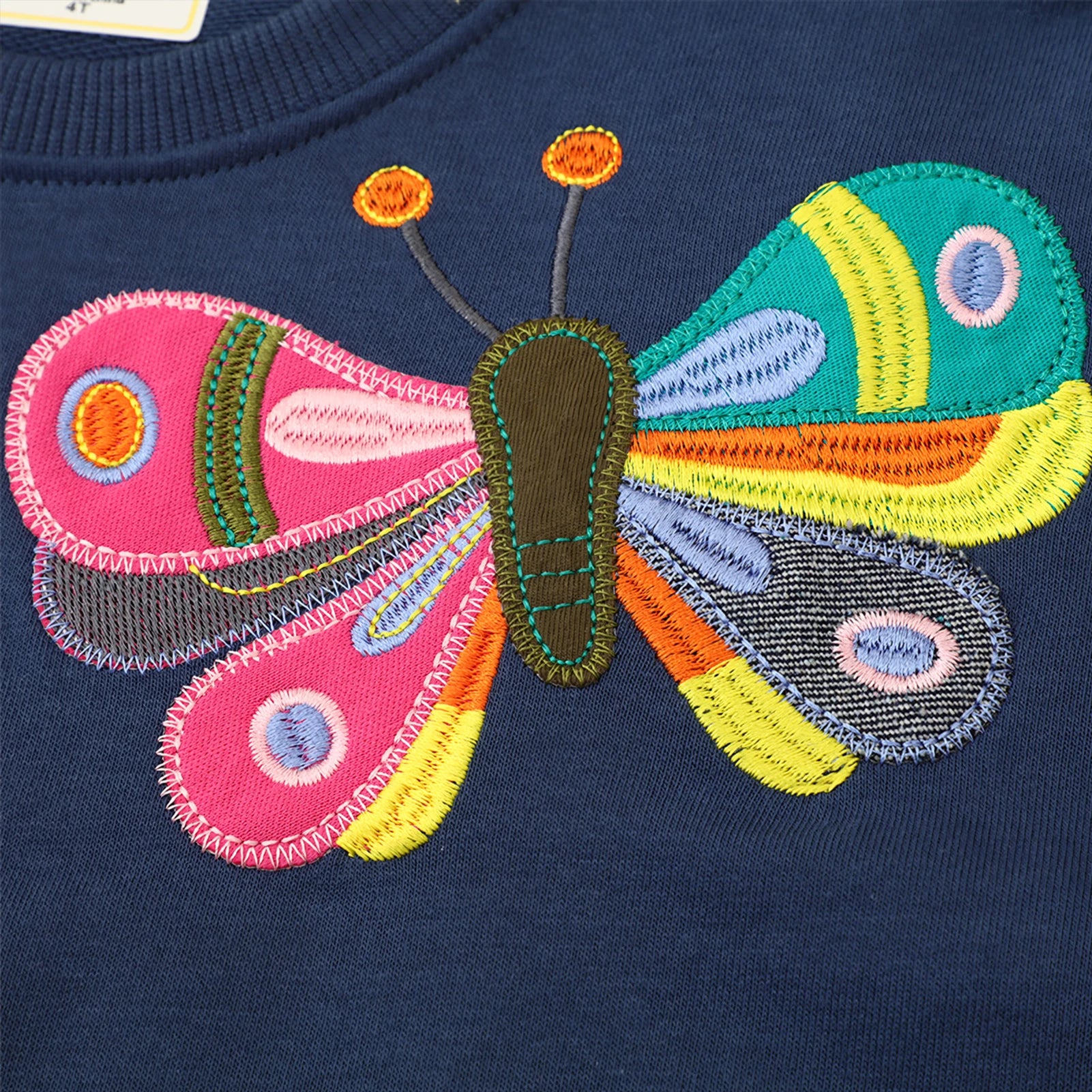 Girls Embroidered Crew Neck Sweatshirt - Kidnor