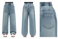 Teen Girls Ripped Jeans - Wide Leg Streetwear Denim