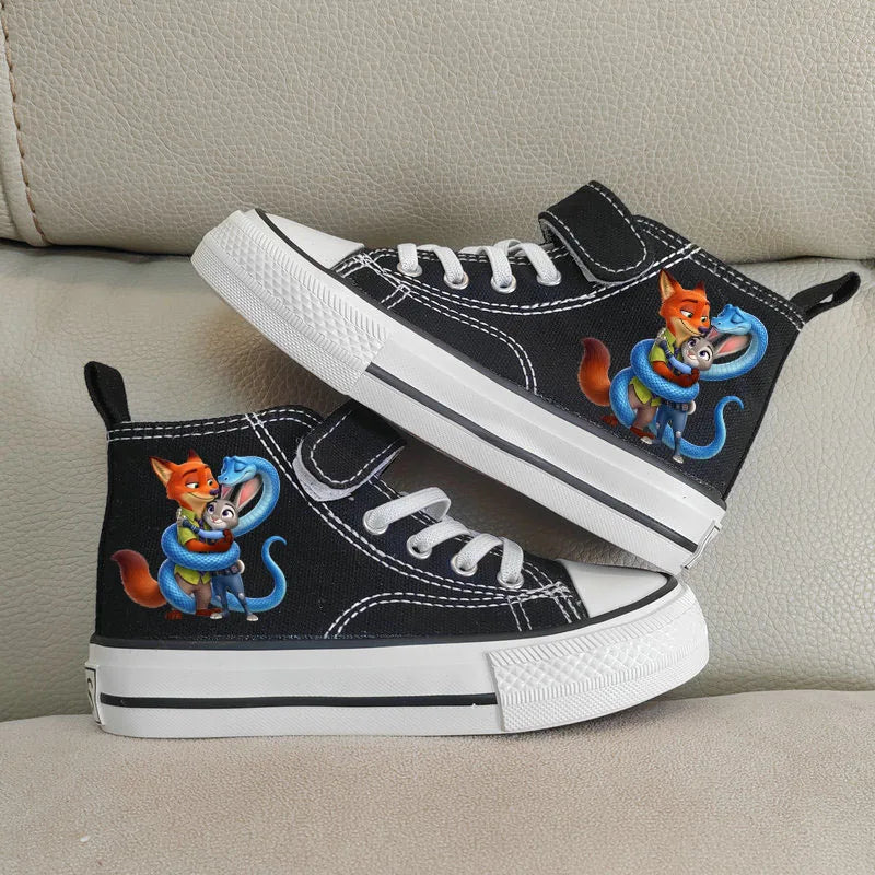 Kids' Zootopia High-Top Canvas Shoes - Judy & Nick Sneakers Ages 7-13