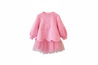 Girls Princess Dress with Mesh - Long Sleeve French Style Spring Dress
