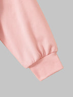 Girls Pink Cartoon Top & Denim Pants Set - 2-Piece Spring  Outfit