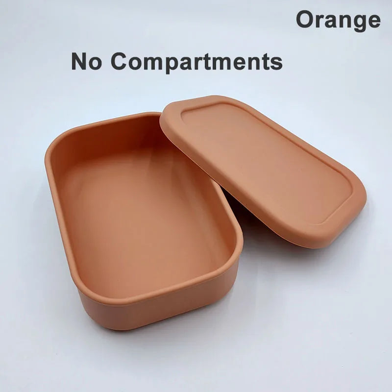 Personalized Name Lunch Box 3 Compartment Silicone Bento Box Portable Leak Proof Microwave Oven Lunch Box Picnic Food Container