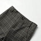 Boys Grey Plaid Pants - Cotton Casual Long Trousers (7-14 Years)
