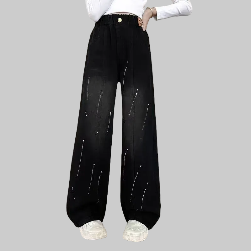 Wide-Leg Jeans Winter Fleece-Lined Thermal - Kidnor