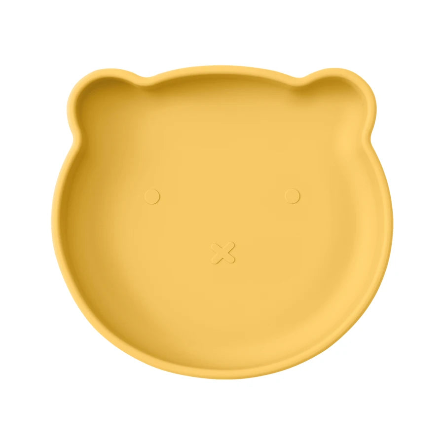 Mamaplan BPA Free Baby Silicone Dining Plate Suction Cartoon Bear Dishes Plate Toddler Feeding Sucker Bowl Training Tableware