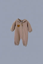 Baby Hooded Zipper Jumpsuit - Solid Color Autumn Bodysuit