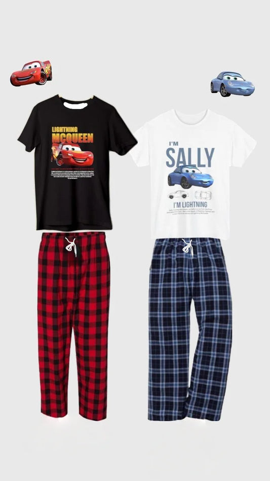 The Cars Lightning McQueen & SALLY Summer T-Shirt With Pajama Pants Set - Kidnor