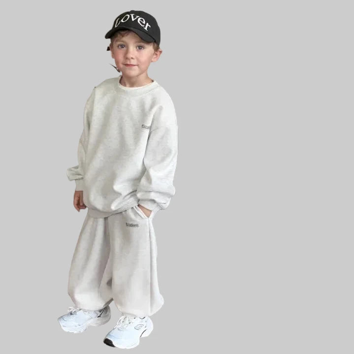 Cotton Hoodie and Pants Two Piece Set Mid-Sized Childrens - Kidnor