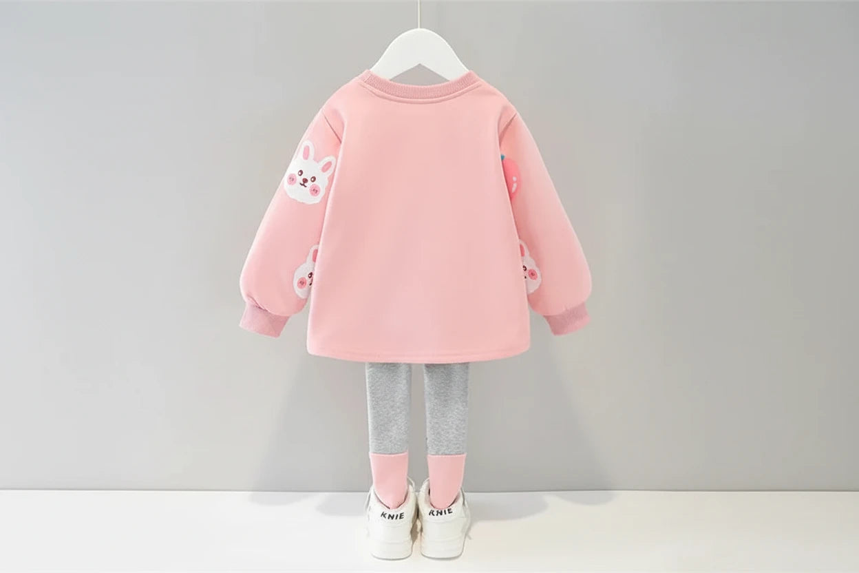 Baby Girls Rabbit T-Shirt & Pants Outfit Set - Kidnor