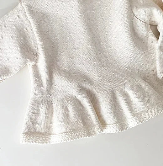 Girls' Knit Cardigan - Solid Color Long Sleeve Coat