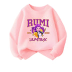 Girls' K-Pop Cartoon Sweatshirt - Long Sleeve Pullover Ages 0-10