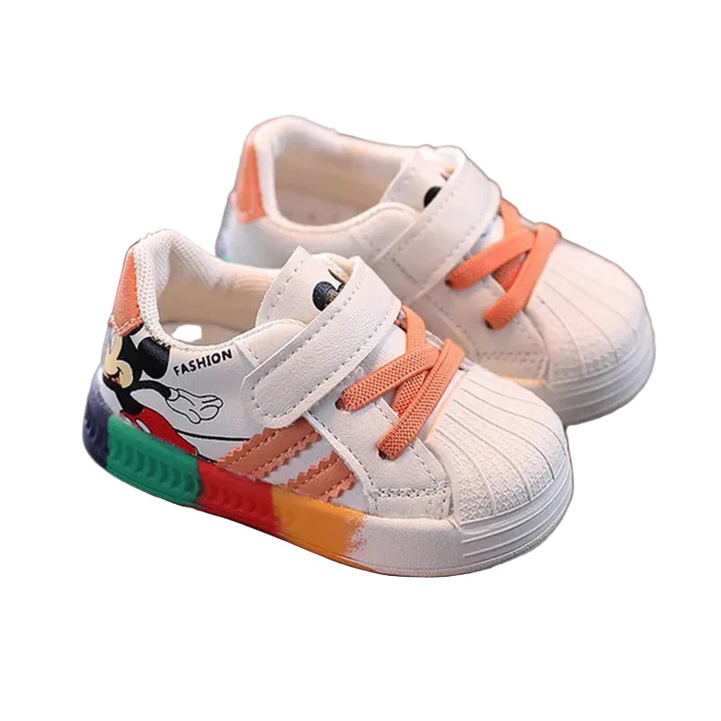 Kids' Mickey Mouse LED Sneakers - Light-Up Sport Shoes Ages 1-3