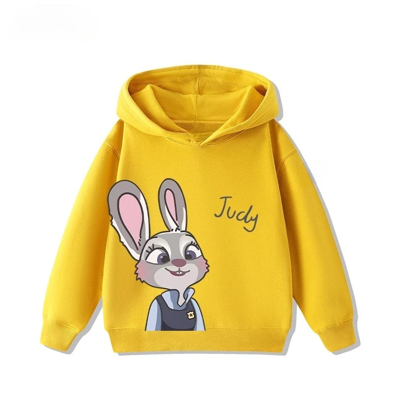 Kids' Zootopia Character Hoodie - Judy & Nick Cartoon Pullover Ages 1-12