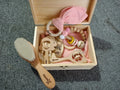 Personalized Baby Gift Box, Wooden Rattle Newborn Gift, Custom Wood Keepsake Box, Baby Teething Gift New Mom Gift Pacifier