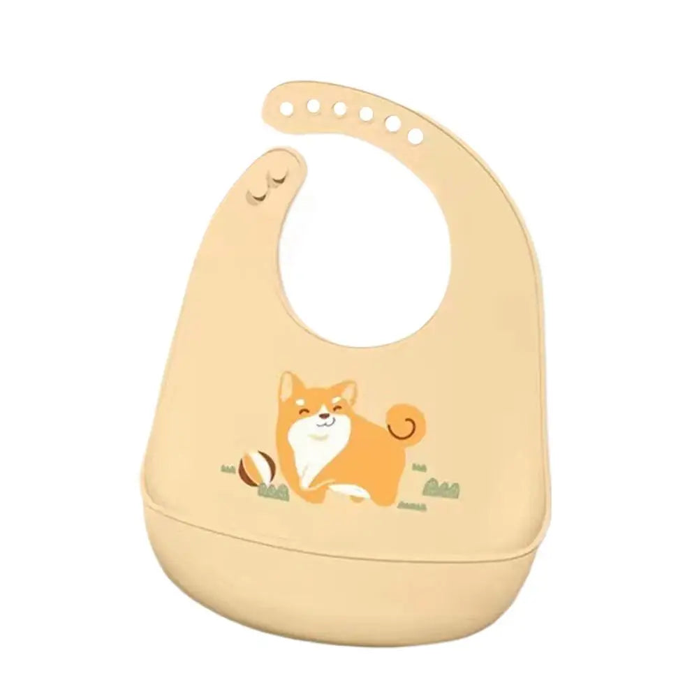 Waterproof Baby Bibs Baby Stuff Cute Cartoon Animal Printed Kids Bib Girl Boy Adjustable Soft Silicone Bib Baby Feeding Stuff