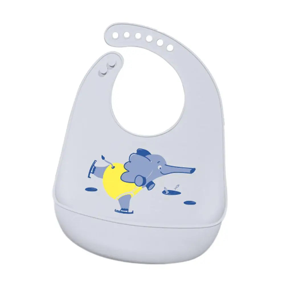Waterproof Baby Bibs Baby Stuff Cute Cartoon Animal Printed Kids Bib Girl Boy Adjustable Soft Silicone Bib Baby Feeding Stuff