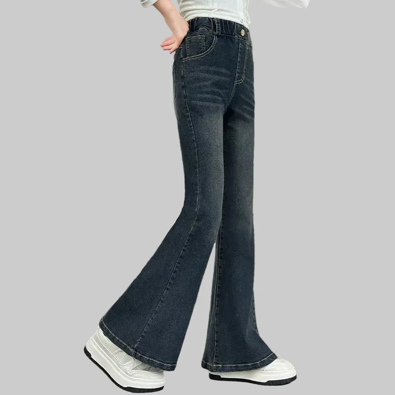 Girls High Waist Flared Jeans - Kidnor