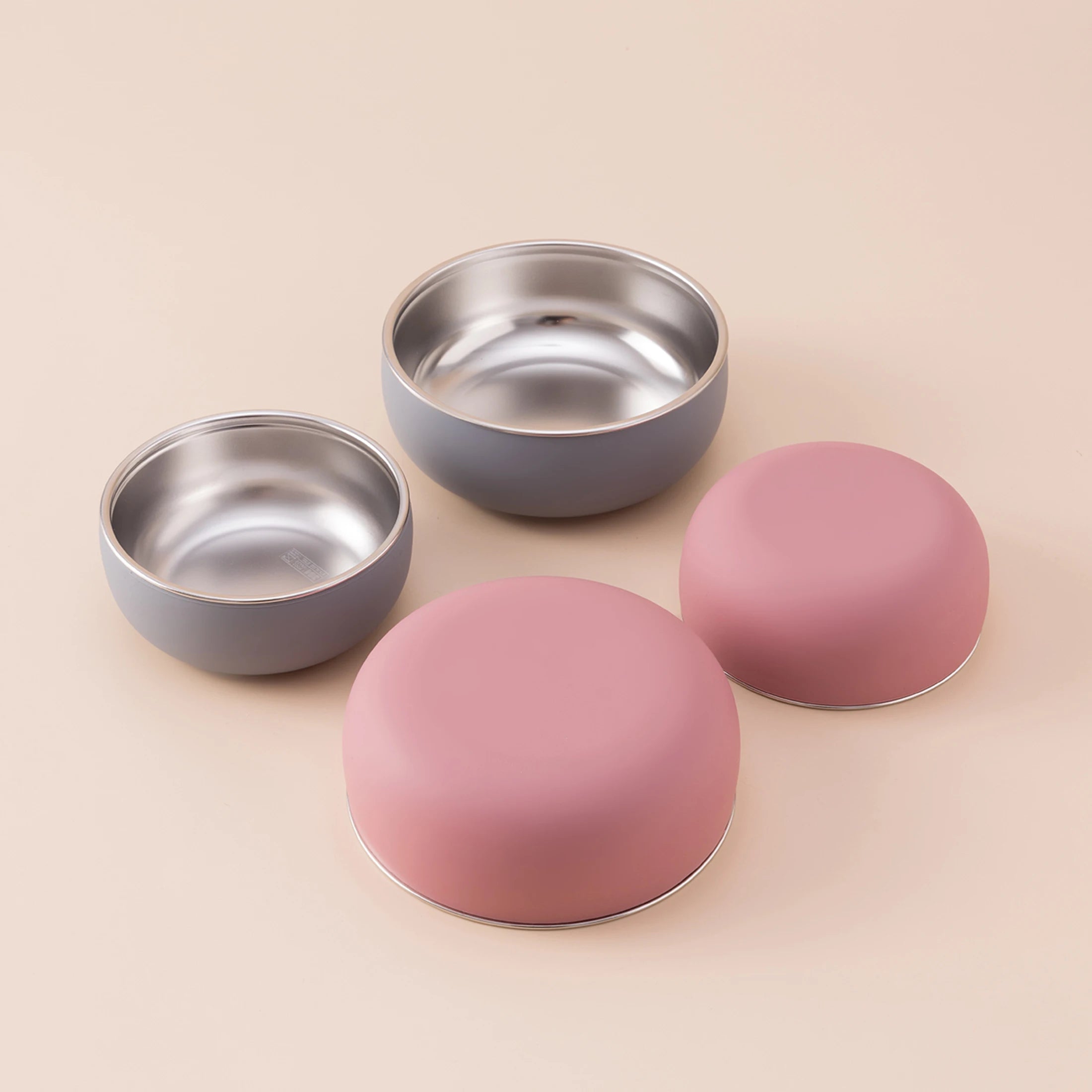 Color Kids 2PCS Stainless Steel Bowl Tableware Set For Baby Feeding Detachable Silicone Food Dish Plate BPA Free Kids Dinnerware
