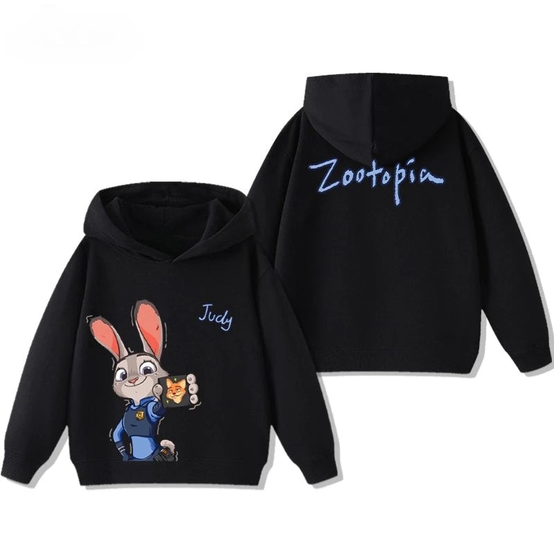 Kids' Zootopia Character Hoodie - Judy & Nick Cartoon Pullover Ages 1-12