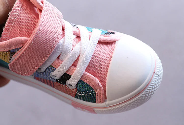 Kids High-Top Lattice Canvas Sneakers - Kidnor