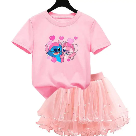 Girls Stitch T-Shirt and Tutu Skirt Set - Kidnor
