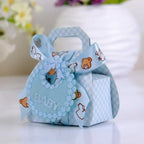 50Pcs Baby Celebration Candy Box DIY Baby Shower Party Gift Box Beautifully With Bib Tag And Ribbon Gift Packaging Box