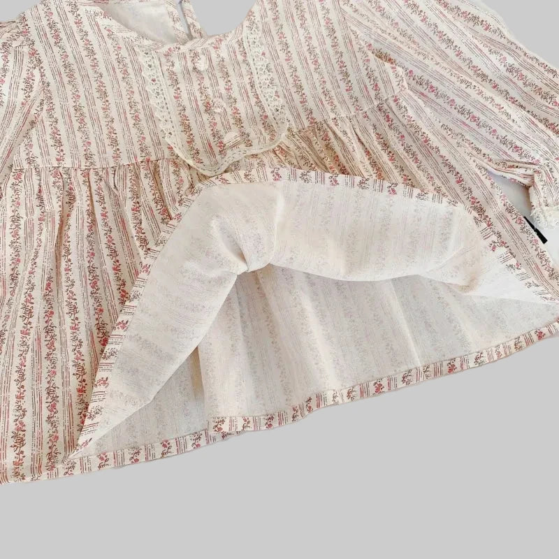 Floral Cotton Long Sleeve Blouse - Kidnor