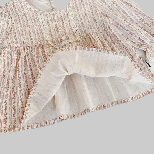 Floral Cotton Long Sleeve Blouse - Kidnor