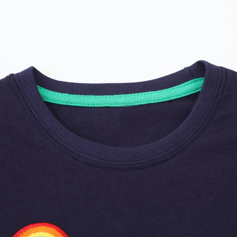 Striped Excavator Cartoon T-Shirt - Kidnor