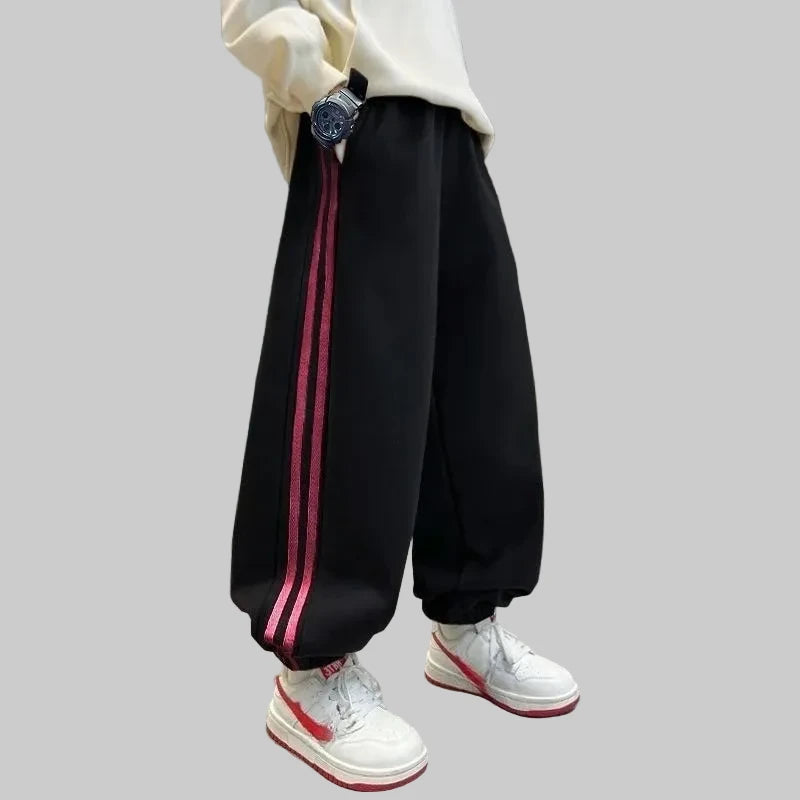 Boys Grey Cotton Sweatpants - Casual Outdoor Trousers (10-14 Years)
