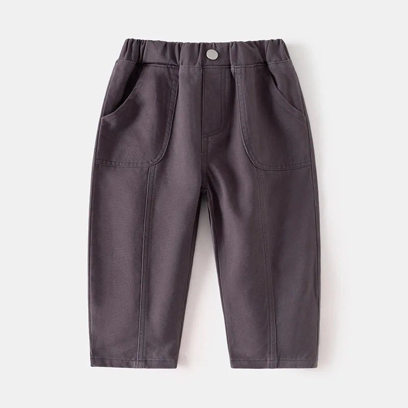 Solid Color Casual Trousers - Kidnor