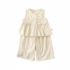 Girls' Polka Dot Blouse & Pants Set - 2-Piece Summer Outfit Ages 4-6