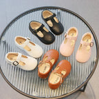 Size 15-30 Baby Toddler Girl Shoes School Children T-strap Mary Jane Flats Girls Soft Leather Shoes Pink, Black, Brown, White