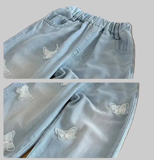 3D Butterfly Denim Pants 2-7Y - Kidnor
