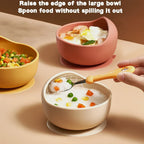 Children Silicone Suction Cup Bowl Feeding Tableware Infant Non-slip Training Learning to Eat Bowl Baby Complementary Bowl