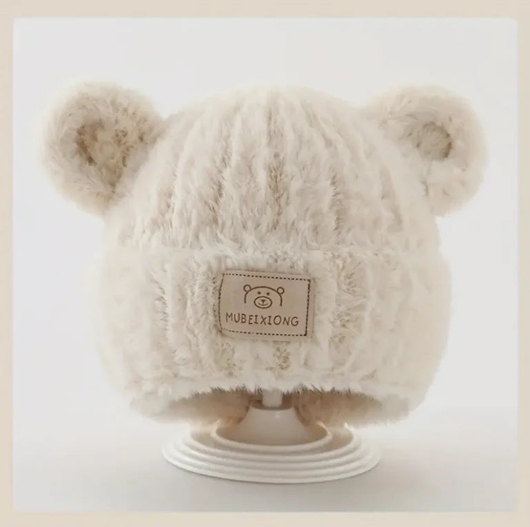 Winter Baby Hat with Bear Ears – Plush, Cozy & Lightweight - Kidnor