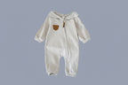 Baby Hooded Zipper Jumpsuit - Solid Color Autumn Bodysuit