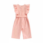 Toddler Girl Off-Shoulder Romper - Solid Color Summer Jumpsuit Ages 1-6