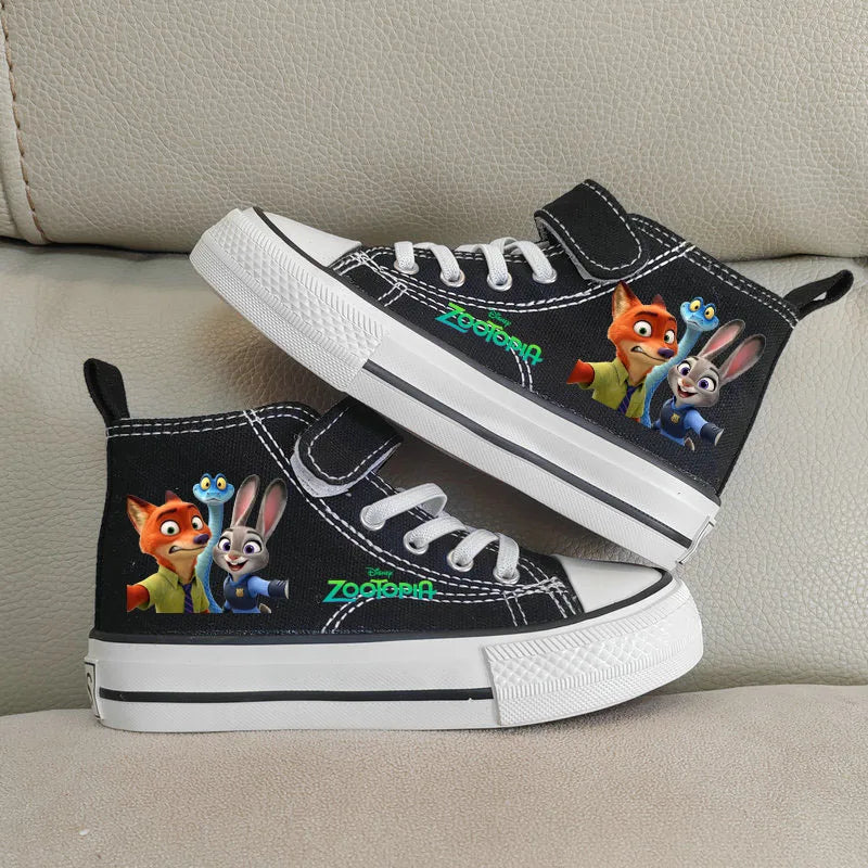 Kids' Zootopia High-Top Canvas Shoes - Judy & Nick Sneakers Ages 7-13