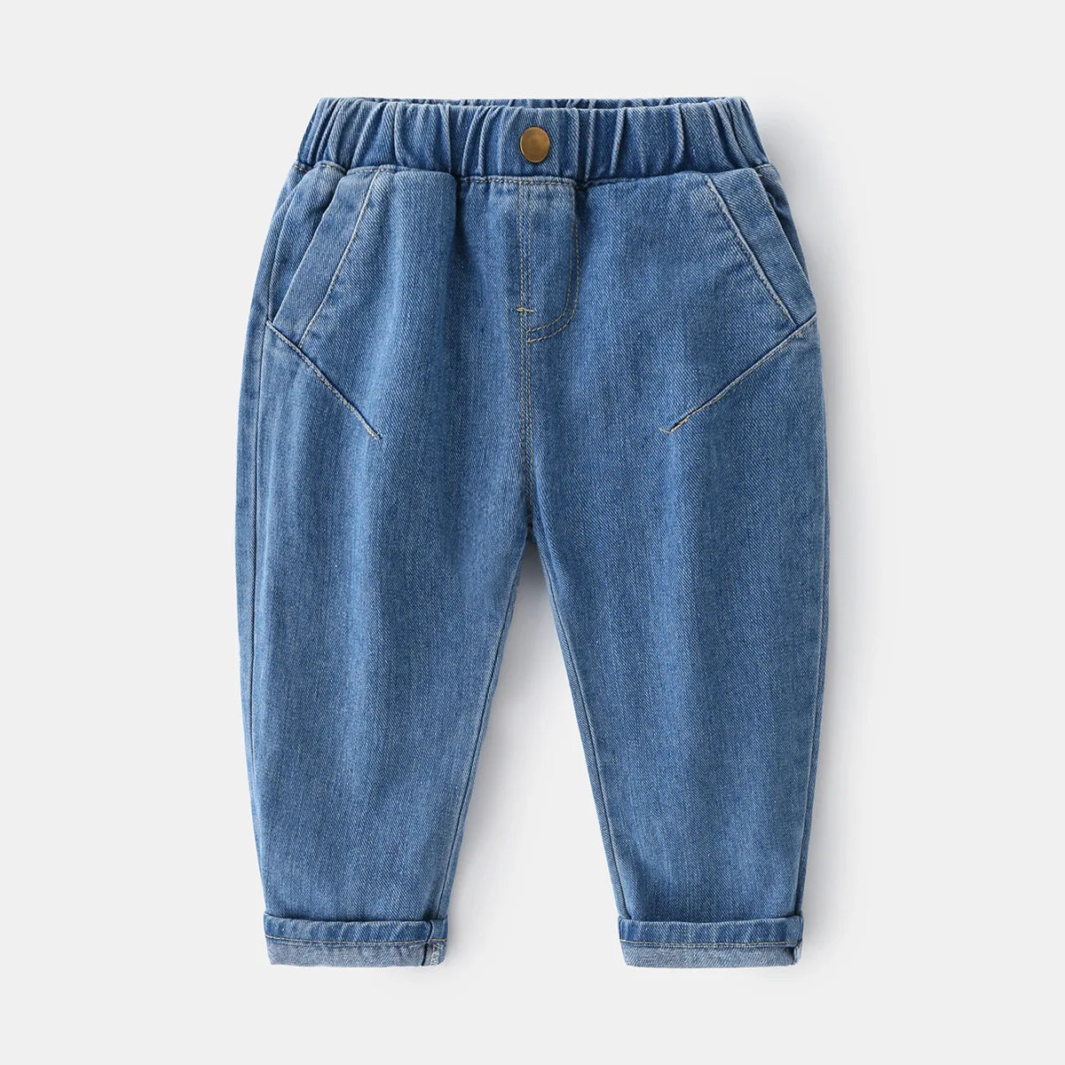 Casual Style Straight Leg Monochrome Mid Waist Childrens Pants - Kidnor
