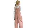 Girls Pink Wide Leg Overall Jumpsuit - Kidnor