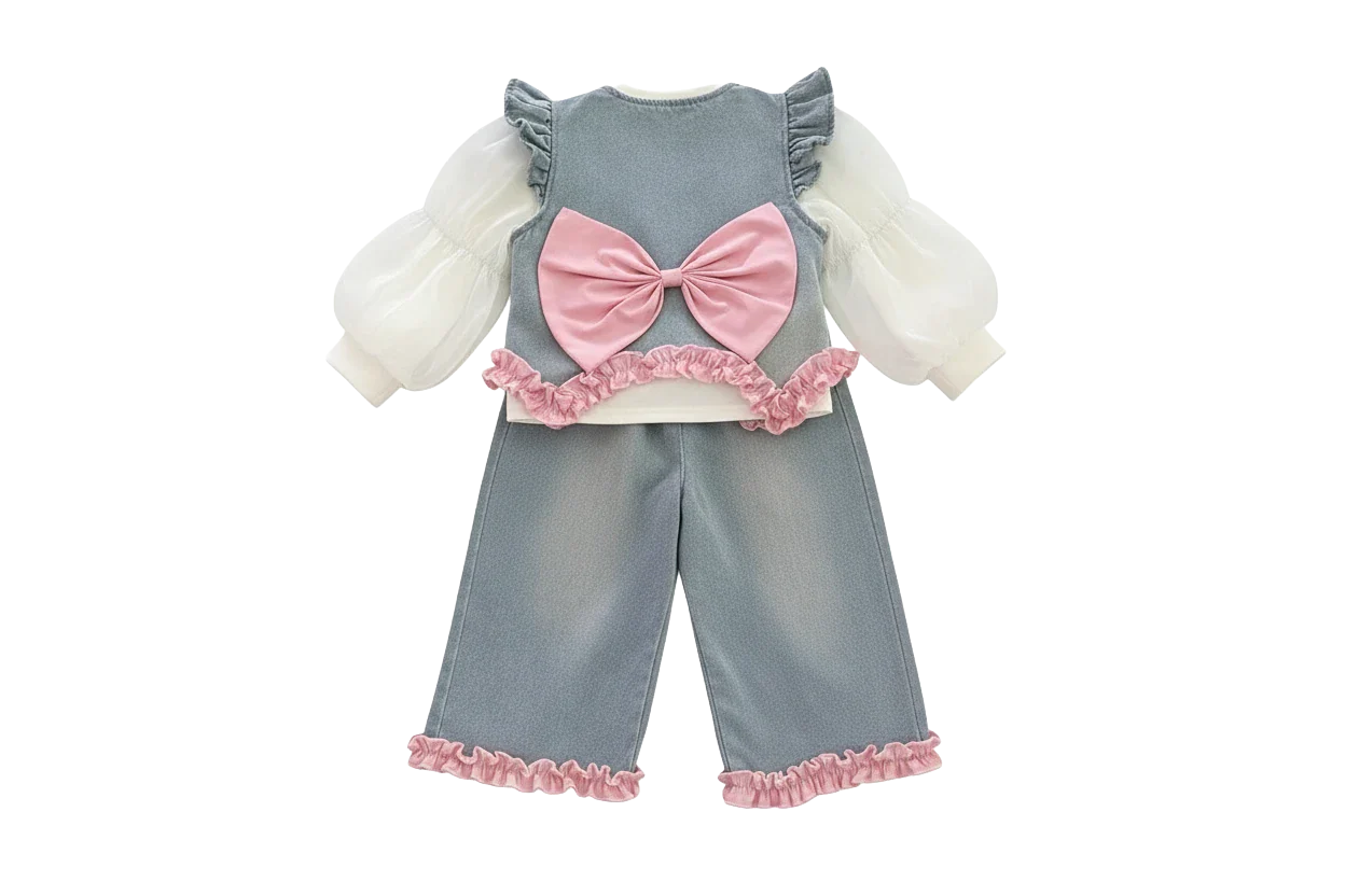 Girl's Denim 3-Piece  Set - Kidnor
