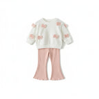 Baby Girl Bowknot Outfit Set - 2-Piece Top & Pants Ages 1-3