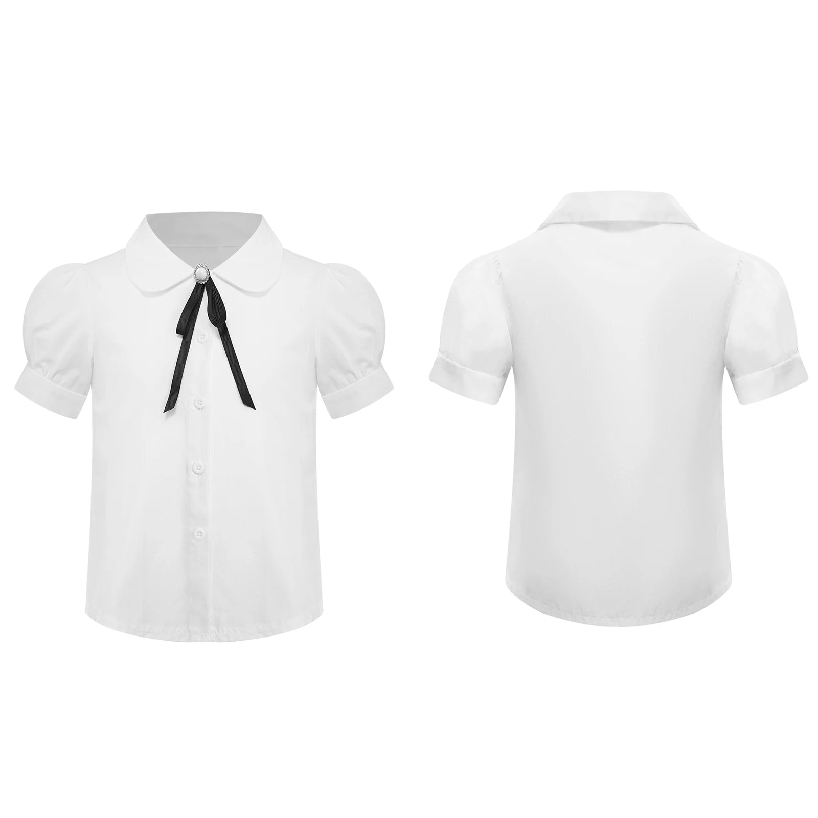White Cotton Bowknot Blouse - Kidnor