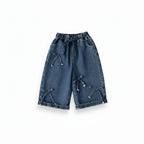 Kids' Bow Wide Leg Jeans - Korean Style Loose Casual Pants