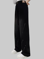 Wide-Leg Jeans Winter Fleece-Lined Thermal - Kidnor