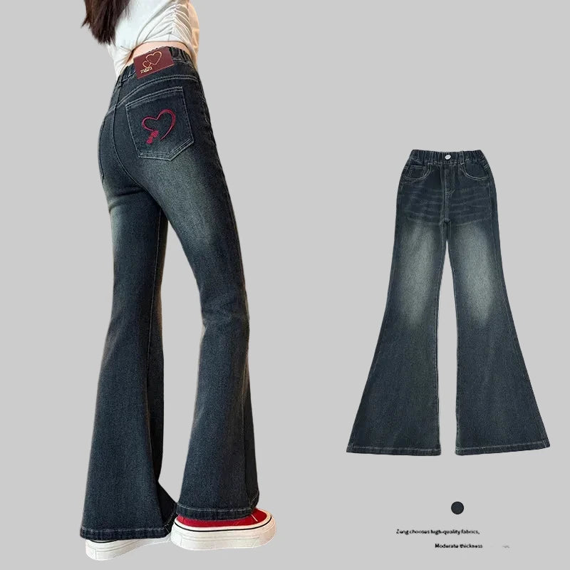 Denim Flared Pants Vintage Slimming Jeans 10-14Y