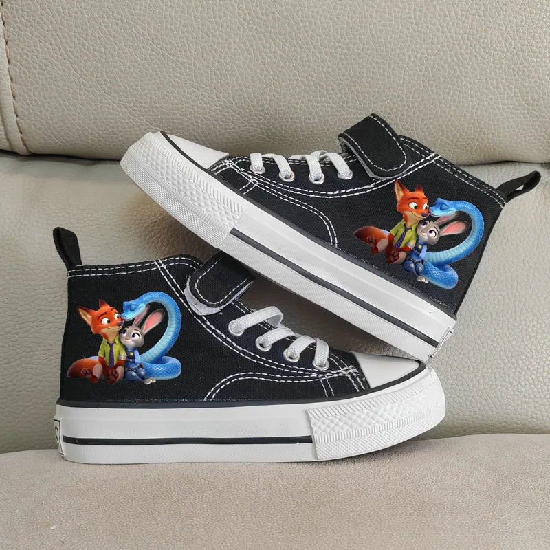 Kids' Zootopia High-Top Canvas Shoes - Judy & Nick Sneakers Ages 7-13